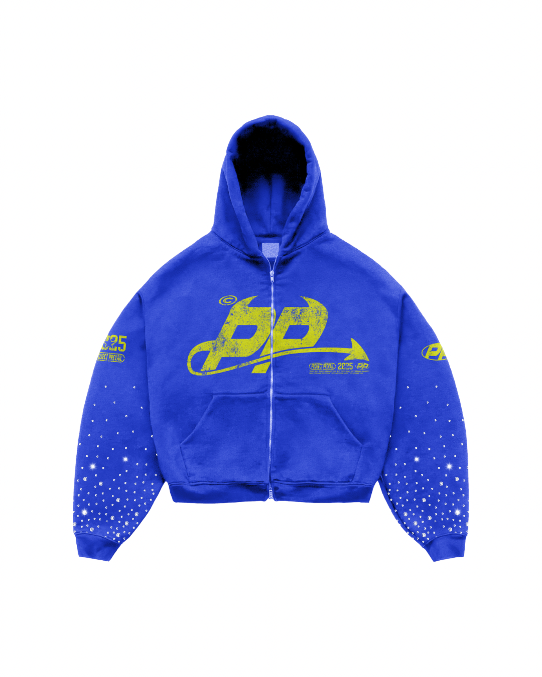 RHINESTONE HOODIE BLUE