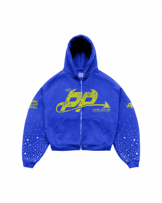 RHINESTONE HOODIE BLUE